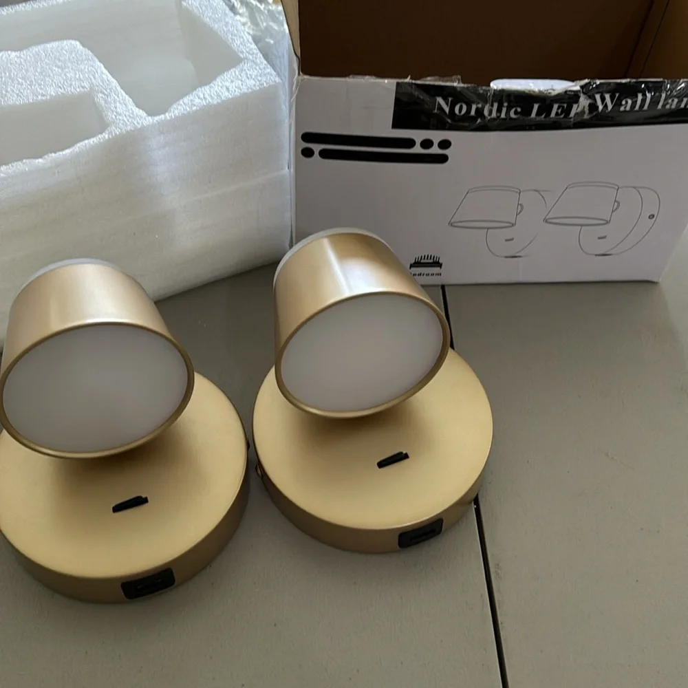 Set of Two LED Wall Sconce, Champagne color. New in box.
